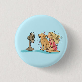 Golden Fan Girl 3 Cm Round Badge