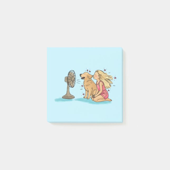 Golden Fan Girl Post-it Notes (Front)