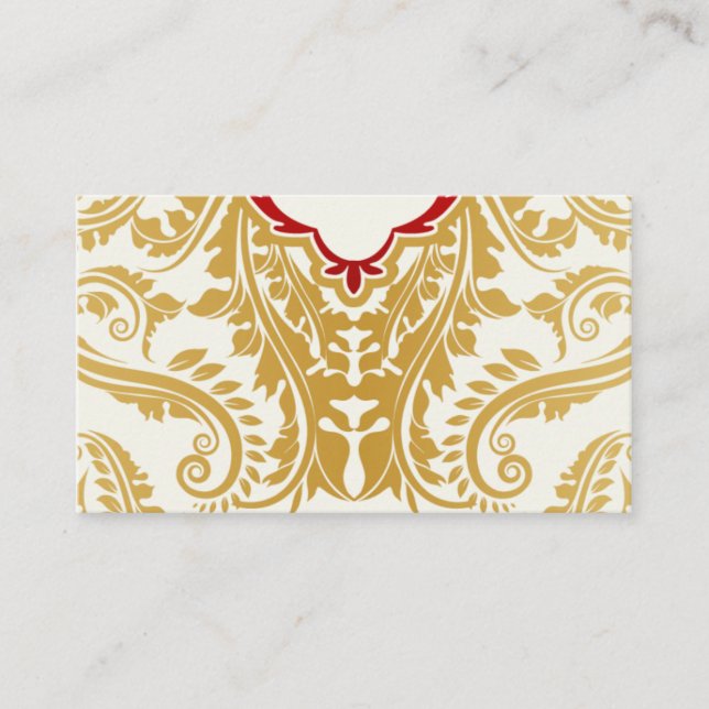 Golden fancy flourishes table escort card (Front)