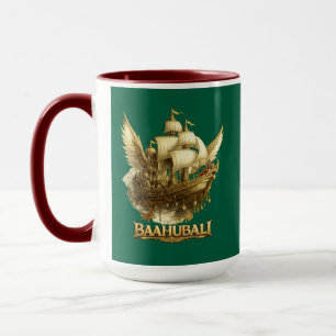 Golden Fantasy Flying Ship Art Combo Coffee Mug