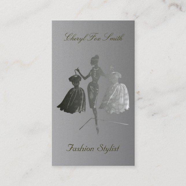 Golden Fashion Stylist Business Card (Front)