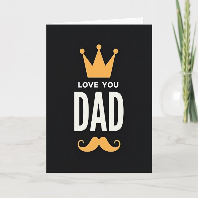 Golden Fathers Day Emblem Card (Front)
