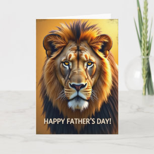 Golden Fathers Day Lion Card