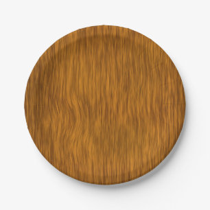 Golden Faux Rough Wood Background Paper Plate