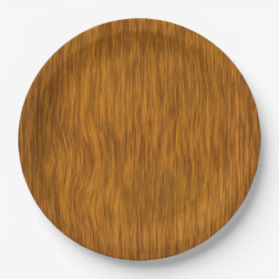 Golden Faux Rough Wood Background Paper Plate
