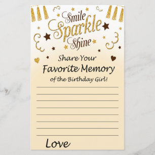 Golden Favourite Memory of the Birthday Girl