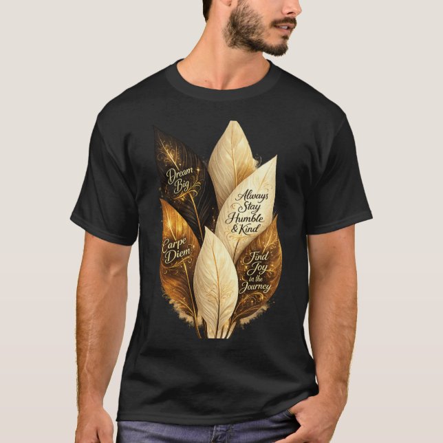 Golden Feather Aesthetic Tee ya (Front)