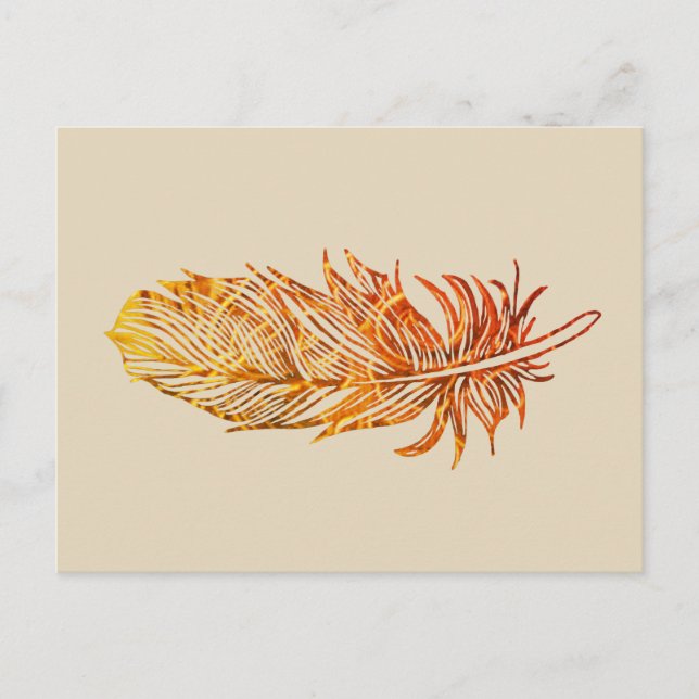 Golden Feather Art Postcard (Front)