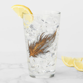 Golden Feather - Glass Cup