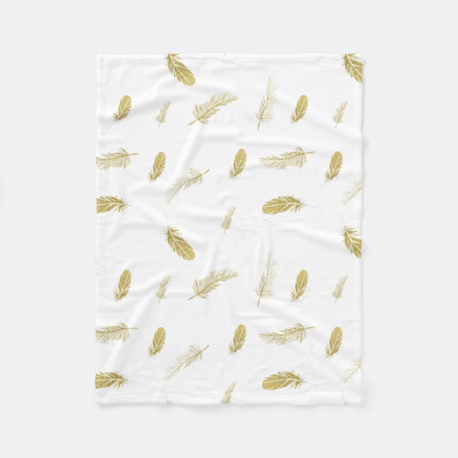 Golden Feathers Fleece Blanket (Front)
