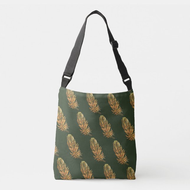 Golden feathers Green  Gift TagTote Bag (Front)