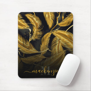 Golden Feathers Mouse Mat