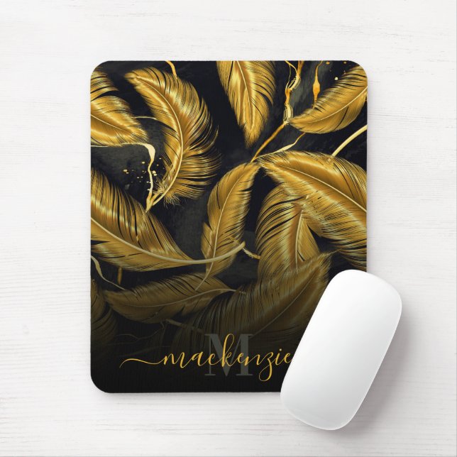 Golden Feathers Mouse Mat (With Mouse)