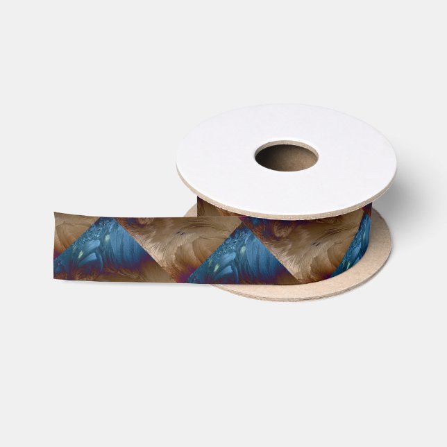 Golden Feathers Satin Ribbon (Spool)
