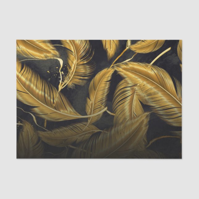 Golden Feathers Tissue Paper (Front)