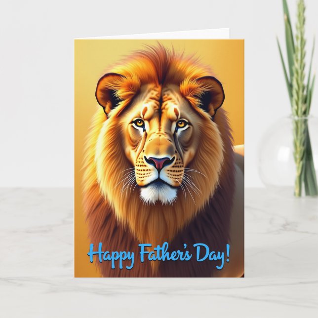Golden Feline Fathers Day Card (Front)