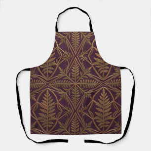 Golden Fern Ornate Geometric Purple  Apron
