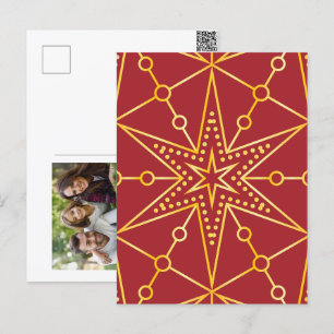 Golden Festive Starry Holiday Postcard