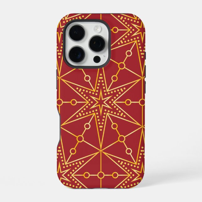 Golden Festive Starry iPhone Case (Back)