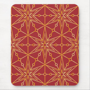 Golden Festive Starry Mouse Mat