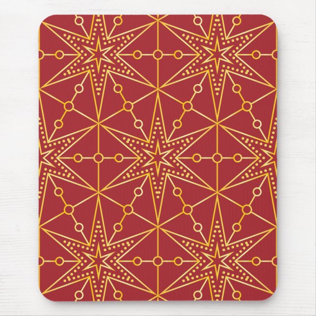 Golden Festive Starry Mouse Mat (Front)