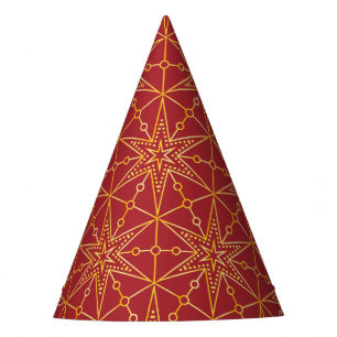 Golden Festive Starry Party Hat