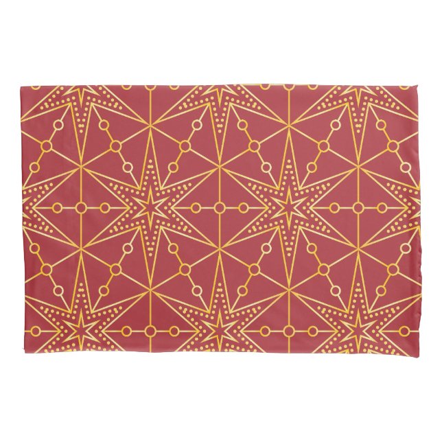Golden Festive Starry Pillowcase (Front)