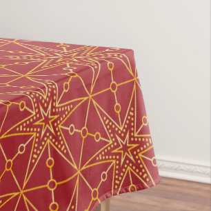 Golden Festive Starry Tablecloth