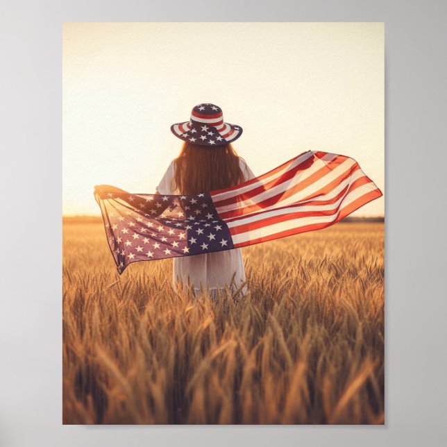 Golden Fields of Freedom – 4th of July Art Poster (Front)
