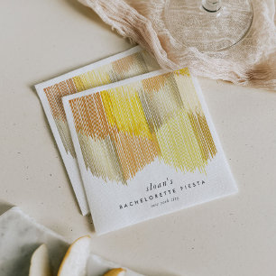 Golden Fiesta Modern Fringe Bachelorette Party Napkin