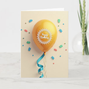 Golden Filigree Balloon Card