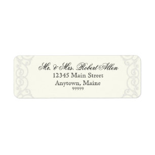 Golden Filigree, Grey - - Return Address Labels