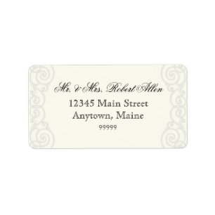 Golden Filigree, Grey - - Return Address Labels