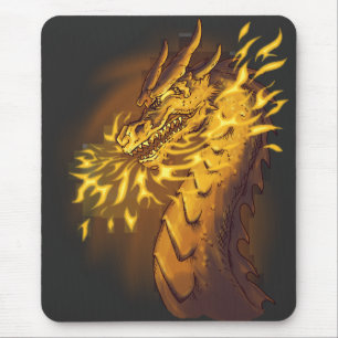 Golden Fire Dragon Mouse Mat