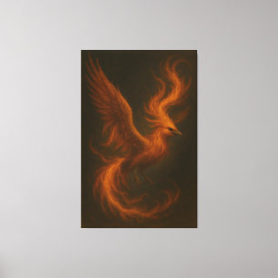 Golden Fire Phoenix • Luxury Fine Art Canvas Print