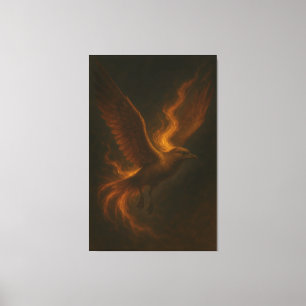 Golden Fire Phoenix • Luxury Fine Art Canvas Print