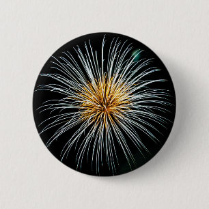 Golden Fireworks 6 Cm Round Badge