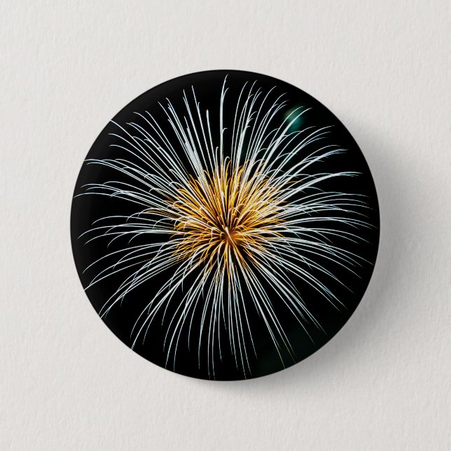 Golden Fireworks 6 Cm Round Badge (Front)