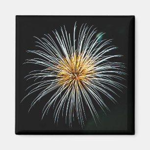 Golden fireworks magnet