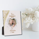 Golden First Mother's day as grandma Photo Plaque<br><div class="desc">First Mother's day as a grandma personalised photo Gift for grandmother, Mother on Mother's Day or Mother's birthday or new mum. Add one of your favourite photos of your wife, mother, baby/kids/pets/family/couple/wedding photos to the black and gold frame background. You'll be able to see a preview of your creation, throughout....</div>