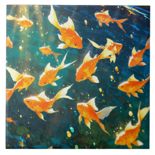 Golden fish Ceramic Tile