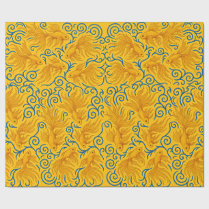 Golden fish motive for Her Wrapping Paper