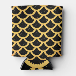 Golden fish scales, marine 3D background. Can Cooler