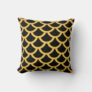 Golden fish scales pattern cushion