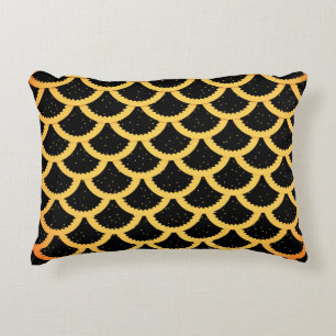 Golden fish scales pattern decorative cushion