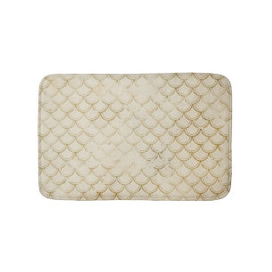 Golden Fish Scales Retro Grunge Mermaid Tail Sea Bath Mat