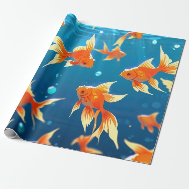 Golden Fish Wrapping Paper (Unrolled)