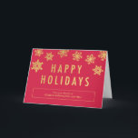 Golden Flakes Business Holiday Greeting Card<br><div class="desc">Spread some joy this holiday season with these chic and stylish holiday cards from Orange Pulp Designs. Background colour can be customised online or visit orangepulpdesign.com for more available colours. Custom colours and matching items available upon request. Please contact us for assistance.</div>