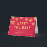 Golden Flakes Business Holiday Greeting Card<br><div class="desc">Spread some joy this holiday season with these chic and stylish holiday cards from Orange Pulp Designs. Background colour can be customised online or visit orangepulpdesign.com for more available colours. Custom colours and matching items available upon request. Please contact us for assistance.</div>