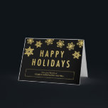 Golden Flakes Business Holiday Greeting Card<br><div class="desc">Spread some joy this holiday season with these chic and stylish holiday cards from Orange Pulp Designs. Background colour can be customised online or visit orangepulpdesign.com for more available colours. Custom colours and matching items available upon request. Please contact us for assistance.</div>
